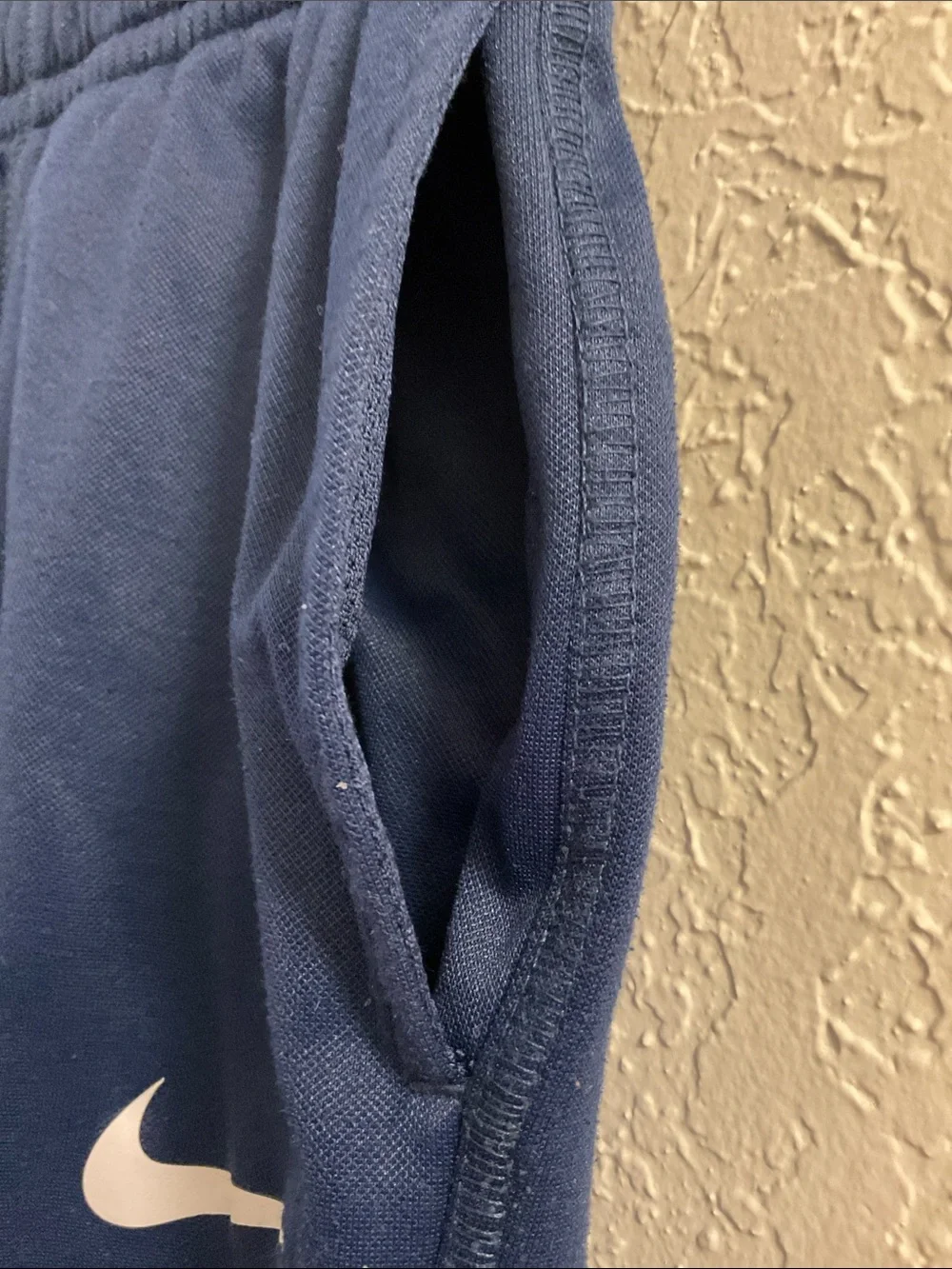 Nike Kids Dri-Fit Navy Blue Joggers with White Swoosh